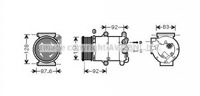 AVA QUALITY COOLING vok184 -  Компрессор, кондиционер